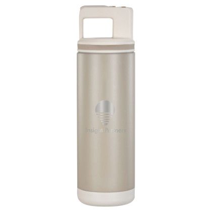 Custom Grosche International Inc. 20 oz. Alpine Flip N Sip Insulated Water Bottle - Sand Beige Custom Grosche International Inc. 20 oz. Alpine Flip N Sip Insulated Water Bottle - Sand Beige