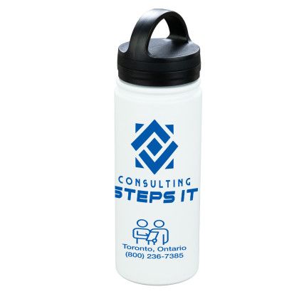 Custom "KAUAI" 19 oz Recycled RPET Powder Coated Double Wall Stainless Steel Tumbler With Carry Handle - White Custom "KAUAI" 19 oz Recycled RPET Powder Coated Double Wall Stainless Steel Tumbler With Carry Handle - White