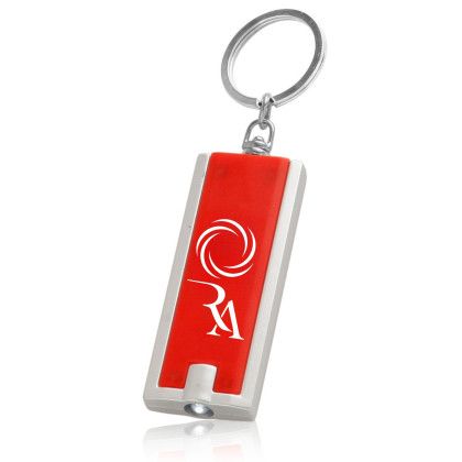 Custom Rectangle Light Keychains - Red
