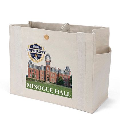 Custom Sandford Deluxe Canvas Tote - Full Color - Natural Side View Custom Sandford Deluxe Canvas Tote - Full Color - Natural Side View