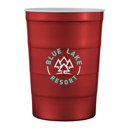 Custom Recyclable Steel Chill-Cups 16oz - Red 