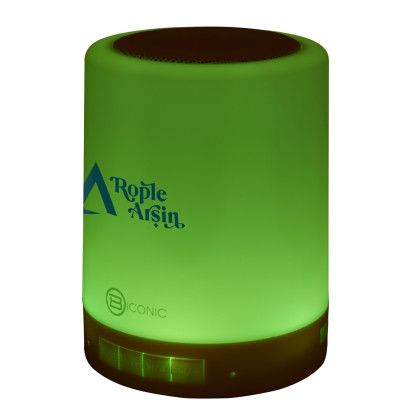 Custom Biconic Lantern Color Changing Wireless Speaker - White With Light Green LED light 