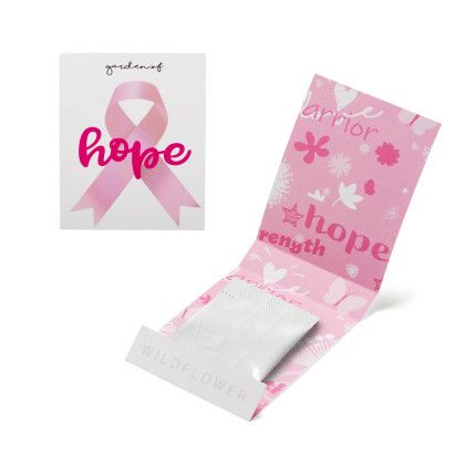 Custom Pink Ribbon Garden of Hope Matchbook - Pink