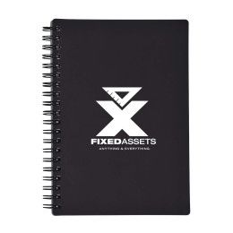 Custom Eco Rubber Spiral Notebook - Black