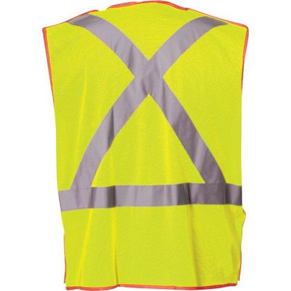 Custom X-Back Breakaway Mesh Vest - Yellow Back View Custom X-Back Breakaway Mesh Vest - Yellow Back View