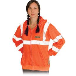 Custom Class 3 Zip Front Hoodie - Orange 