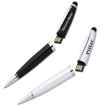 Custom Metal Stylus Pen USB Flash Drive - Open View