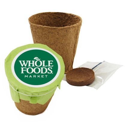 Custom Green Growables Planter - Natural With Green 