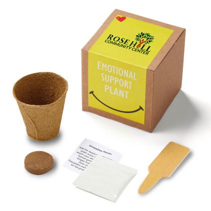 Custom Inspirational Emotional Support Planter in Kraft Gift Box - Natural Custom Inspirational Emotional Support Planter in Kraft Gift Box - Natural