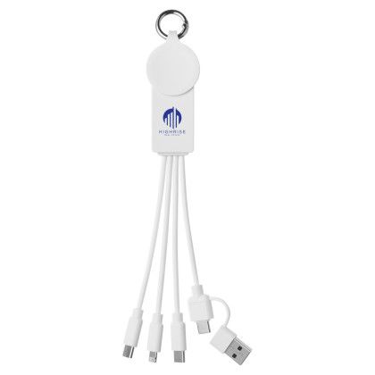 Custom Universal Charging Cable With Smart Watch Charger - White