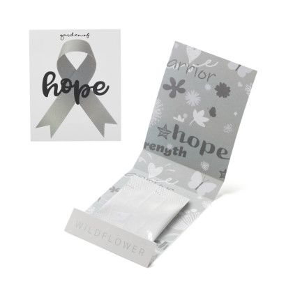 Custom Gray Ribbon Garden of Hope Matchbook - Gray