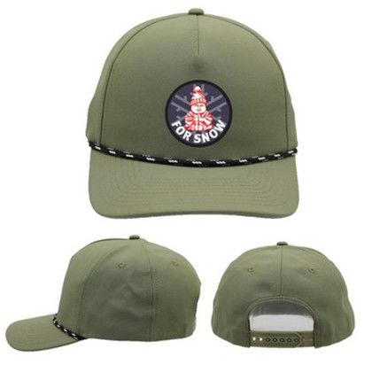 Custom Performance Rope Hat, Patch - Full Color Digital - Army Green 