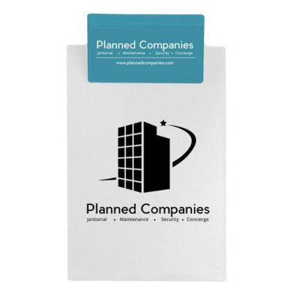 Custom Memo Clipboard - White With Teal Clip 