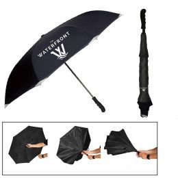 Custom Invertabrella Deluxe Reverse Open Umbrella - Black 