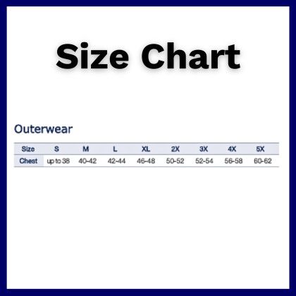 Custom Class 3 Zip Front Hoodie - Size Chart