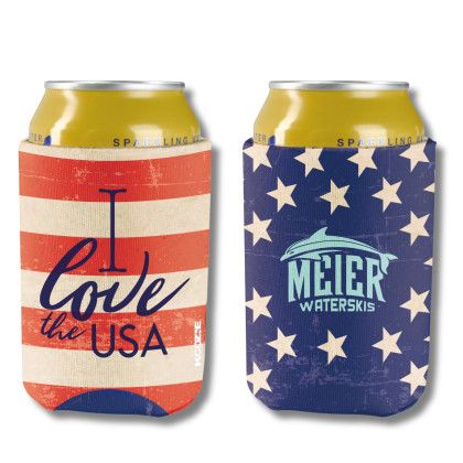 Custom Koozie britePix Holiday Can Kooler - US Flag