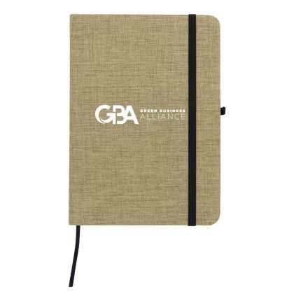 Custom RPET Heathered Journal with pen loop - Olive