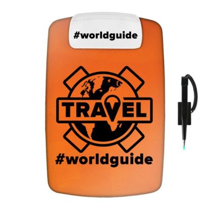 Custom Contour Clipboard with Pen - Transparent Orange Custom Contour Clipboard with Pen - Transparent Orange