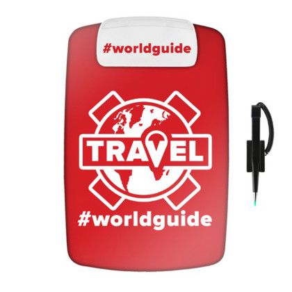 Custom Contour Clipboard with Pen - Transparent Red Custom Contour Clipboard with Pen - Transparent Red