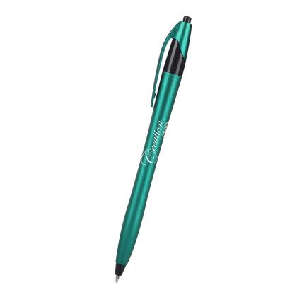 Custom Dart Pen with Metallic Design - Teal With Black Custom Dart Pen with Metallic Design - Teal With Black