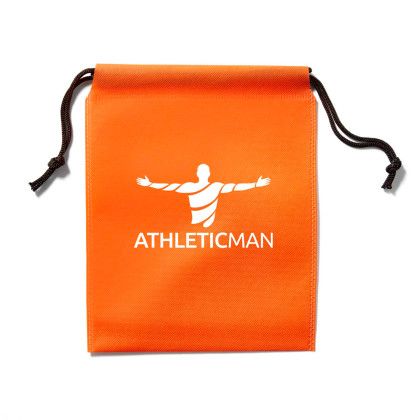 Custom Non-Woven Drawstring Pouch - Orange 