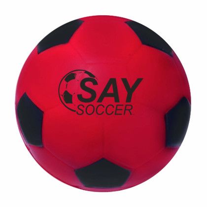 Custom Soccer Ball Stress Reliever - Red with black
