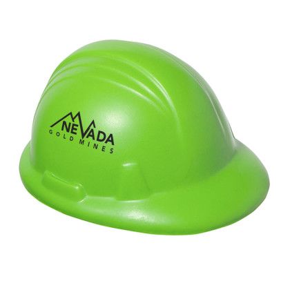 Custom Hard Hat Stress Reliever - Lime green