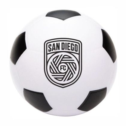 Custom Soccer Ball Stress Reliever - White with black
