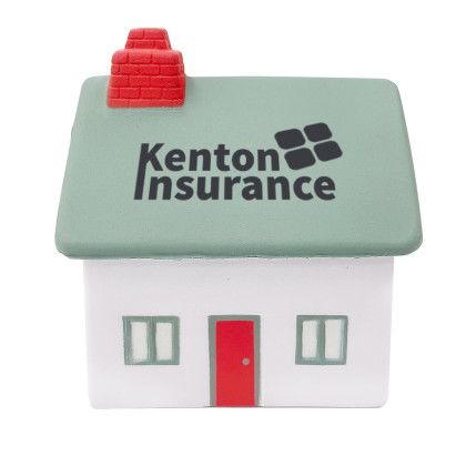 Custom House Stress Reliever - White with gray and red accents Front side