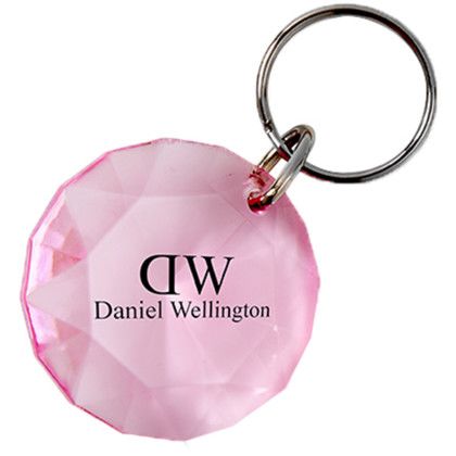 Custom Acrylic Diamond Keychain - Translucent Pink