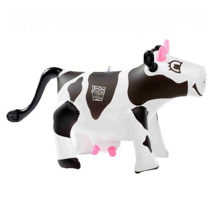 Custom 17" Inflatable Cow - Black/white/Pink 