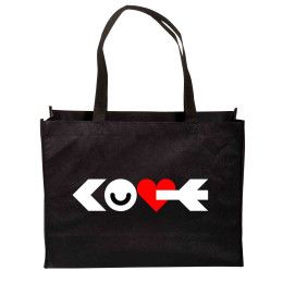 Custom Full Color Standard Non Woven Tote - Black