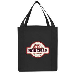 Custom Full Color Large Non Woven Grocery Tote - Black