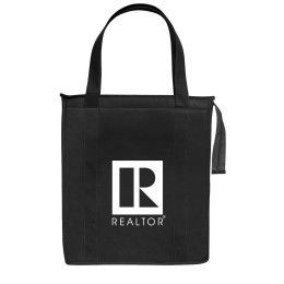 Custom Non-Woven Insulated Tote Bag - Black
