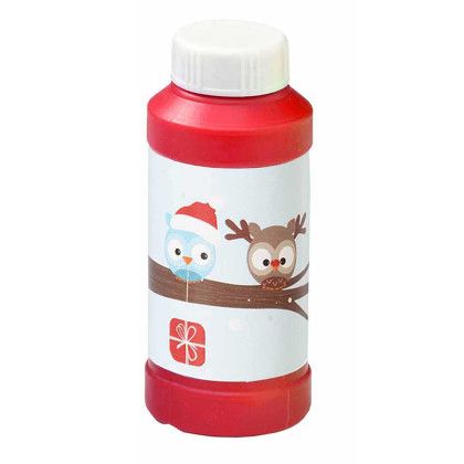 Custom 4 oz. Bubbles with Stock Holiday/Winter Theme Digital Label - Red 
