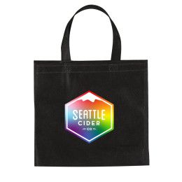 Custom Full Color Non-Woven Mini Shopper Tote Bag - Black