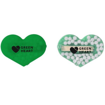 Custom Heart Mints & Picks - Frost Clear/Translucent Green 