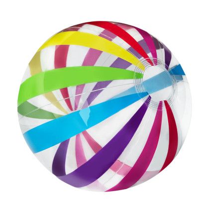 Custom 16" Multi-Color Striped Beach Ball - Back View
