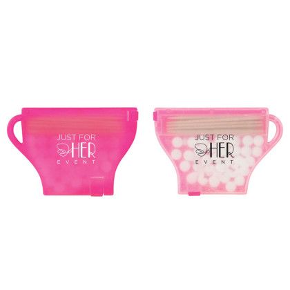 Custom Coffee Cup Mints & Picks - Frost/Translucent Pink Custom Coffee Cup Mints & Picks - Frost/Translucent Pink