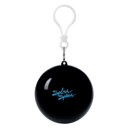 Custom Poncho Ball Keychain - Black 