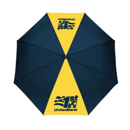Custom The Spirit (Tm) Deluxe Two-tone Auto Open Umbrella - Navy/Gold 