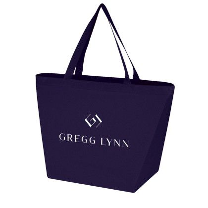 Custom Non-Woven Shopper Tote - Navy Blue