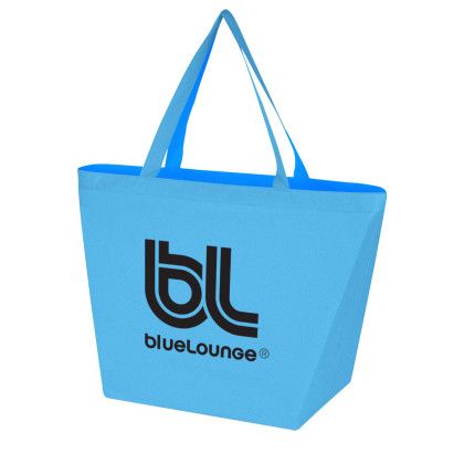 Custom Non-Woven Shopper Tote - Light Blue