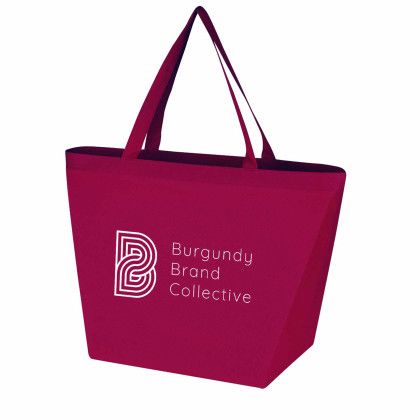 Custom Non-Woven Shopper Tote - Burgundy