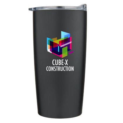 Custom Full Color 20 oz. Stainless Steel Vacuum Tumbler - Black