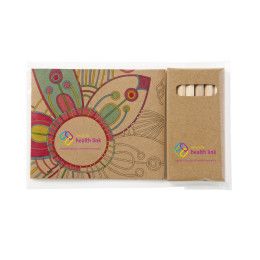 Custom Full Color Adult Coloring Book & 6-Color Pencil Set To-Go - Kraft Brown