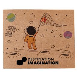 Custom Space Kids Coloring Book & 6-Color Pencil Set To-Go - Kraft Brown 