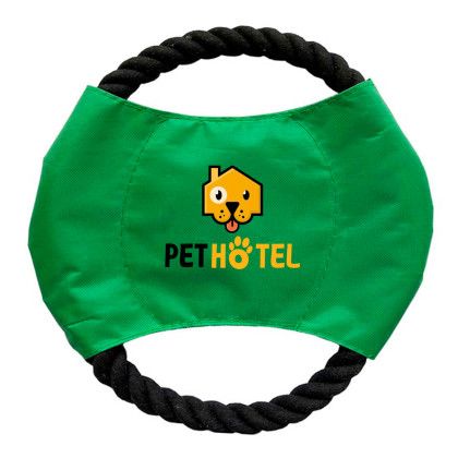 Custom Full Color Fido Flier Dog Rope Toy - Green With Black Custom Full Color Fido Flier Dog Rope Toy - Green With Black