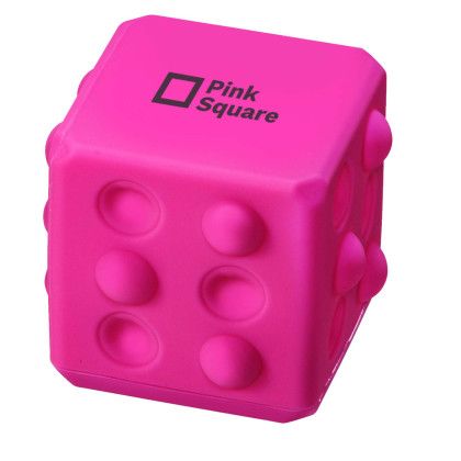 Custom Square Push Pop Ball - Pink 