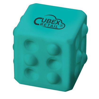 Custom Square Push Pop Ball - Teal 